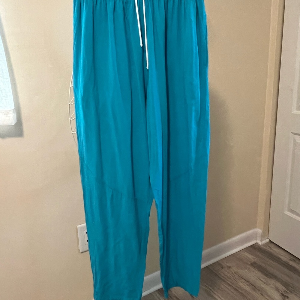 Blue Relaxed-fit rayon pants